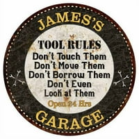 Pravila garaže 14 okrugli metalni znak garažni bar dekor 100140013179