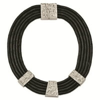 Bijela ogrlica Od nehrđajućeg čelika 17. od teksturiranog i poliranog nasukanog kabela
