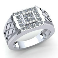 Autentični dijamant okruglog reza od 0,75 karata, muški neobični zaručnički prsten za godišnjicu zaruka u čvrstom