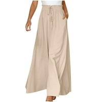 Ženske široke hlače u donjem rublju, ljetne hlače visokog struka s džepovima, Ležerne široke hlače, hlače za odmor