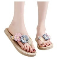 Ženske klizne sandale - novi stil Ležerne japanke s cvjetnim printom otvorenih prstiju ljetne klizne sandale na