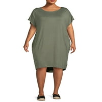 Ženska haljina od košulje veličine & veličine plus s džepovima