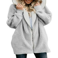 Bez dame jakne kaputa s kapuljačom dugi rukavi nadmašuju žene vrećasti kardigan solidne boje kaputi sivi 5xl