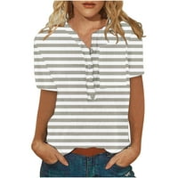 Majice za žene ljetna ležerna majica kratkih rukava s okruglim vratom na kopčanje pulover bluza vrhovi