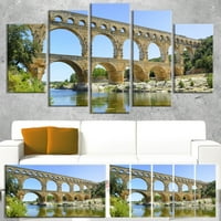 Dizajnerska umjetnost 'rimski akvaduktni most u Francuskoj' fotografski ispis na omotanom platnu set