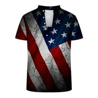 Očišćenja muške košulje 4. srpnja američka zastava tiskane majice pulover aktivna odjeća majice kratki rukavi