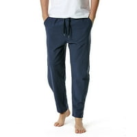 Modne muške hlače od pamuka i lana, široke Ležerne hlače, lagane hlače s elastičnim strukom, joga hlače, kućne
