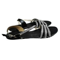 Lady sandale rhinestone stanovi Strappy cipele ženske izdržljive gladijatorske dame čiste boje crna 4