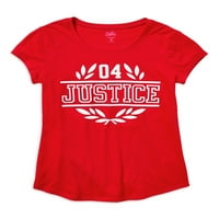 Grafičke majice logotipa Justice Girls, 2-pack, veličine 5- & Plus