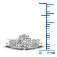 1 3CT TDW Diamond 10k White Gold Cvijet Halo Bridal Set