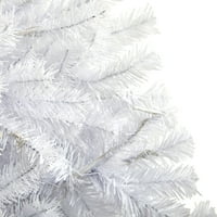 Gotovo prirodno 6 'bijelo umjetno božićno drvce s savijenim granama