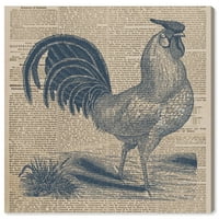 Wynwood Studio životinje zidne umjetničke platnene platnene otiske Rooster News Farmanijske životinje - siva,