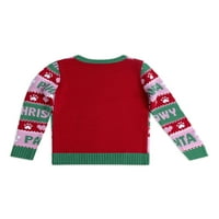 Zabavni džemperi za djevojčice, Božićni pulover s okruglim vratom s dugim rukavima, veličine 4-16