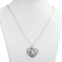 Obiteljski nakit, personalizirana ogrlica s majčinim rođenim kamenom i imenom srca, 20