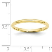 lagani zaručnički prsten od žutog zlata 10K udobno pristaje, veličine 13. 1CFL020