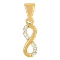 14k Žuto zlato ženske CZ kubične cirkonije simulirane dijamantne beskonačnoj ljubavi simbol šarm privjeska ogrlica