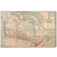 Karte avenije i zastave Runway Avenue Wall Art Canvas Otisci 'Dominion of Canada Map 1947' Karte američkih zemalja