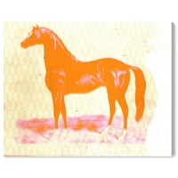 Avenue Avenue životinje zidne umjetničke platnene otiske 'Carson Kressley - Zlatna prašina Konj' Životinje - narančasto,
