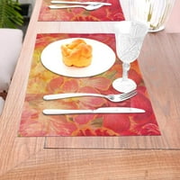 Set tkanih salveta za pribor za jelo s teksturom crvenog cvijeta, perive salvete za pribor za jelo otporne na