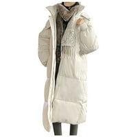Ženske zimske kapute Maksi duljine, ženske patentne zatvarače s kapuljačom, jednobojne, srednje i dugotrajne trajnosti,