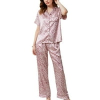 Ledena svilena pidžama, Kardigan na kopčanje, ljetne hlače kratkih rukava, Komplet za dnevnu odjeću, ležerna pidžama