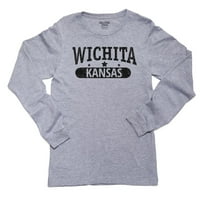 Modna siva majica za djevojčice iz Huichita u Kansasu sa zvijezdama dugih rukava