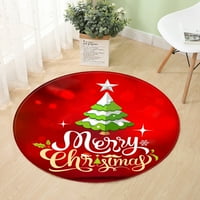 Božićni tepih, mekan, s prozirnim printom, neklizajući Okrugli, za spavaću sobu, dnevni boravak, uzorak Djeda