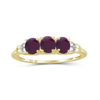 Jewelersclub rubin prsten nakit za rođenje - 1. karat rubin 14k zlatni nakit od srebrnog prstena s bijelim dijamantnim