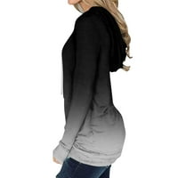 Dukserice za žene, ženske casual modne pulovere s printom s dugim rukavima, džemperi, Gornja bluza u crnoj boji