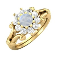 10K Dugin Zlatni okrugli ženski zaručnički prsten