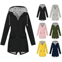 Zanvin Women Windbreaker jakna, ženska moda, zimske kapute s kapuljačom, plus veličine kabanica vodootporna kardiganska