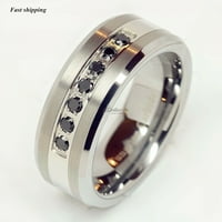 Luksuzni volfram crni dijamantni prsten muški zaručnički prsten mat rođendanski poklon Valentinovo poklon za godišnjicu