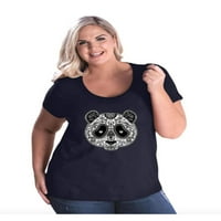 - Ženska majica plus veličine, do veličine - Panda