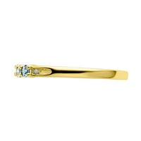 Prsten od žutog zlata s akvamarinom i dijamantom od netaknutog karatnog zlata