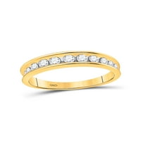 Dijamantni zaručnički prsten u jednom redu od punog žutog zlata 14k okruglog reza-veličina 7,5 karata