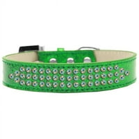 Ogrlica za pse s tri reda, zelena, ljubičasta - Veličina 18