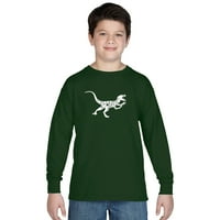 Pop art za dječake s dugim rukavima-Velociraptor