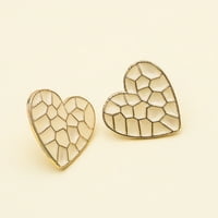 Uparite kariranu teksturu piercing žena naušnice cakline u obliku srca minđuše nakit