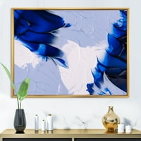Designart 'Sažetak bijelog i plavog sivog vala' Moderno uokvirena platna zidna umjetnička umjetnička tiska