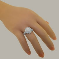 Ženski zaručnički prsten od bijelog zlata od 18 karata s prirodnim opalom britanske proizvodnje - opcije veličine-veličina