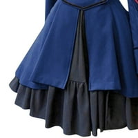 Ženska gotička Lolita haljina s vintage mašnom i volanima Steampunk haljina kratka renesansna Haljina dugih rukava