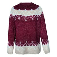 Zedker Zimski džemperi za žene, džemperi za ženske pulovere modne žene O-Neck dugi rukav leoaprd print patchwork