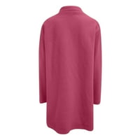 Voncos lagane jakne za čišćenje žena- nadmašuje casual plus veličina ovratnik labave modne kapute vruće ružičaste