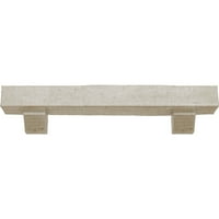 Ekena Millwork 6 H 6 d 48 W grubi cedar fau drveni kamin mantel kit s Ashford Corbels, bijelo oprano