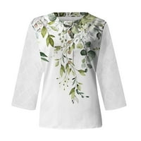 RONG YUN Womens Tops Drvane ležerne kapuljače za žene V majice za rukave za vrat Printanje čipke casual bluza