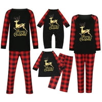 Božićni obiteljski pidžama Set, odgovarajuće obiteljske božićne pidžame, božićne pidžame za obitelj, Crveni karirani