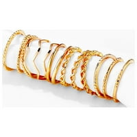 djevojke Vintage Oblik Prsten okrugli i za žene modni nakit setovi prstenovi zlatni
