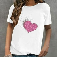 Ženska ležerna majica s kratkim rukavima s printom ljubavi