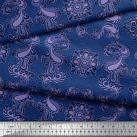 Svijetloplava pamučna tkanina od batista u geometrijskom uzorku od damasta s uzorkom tkanine s otiskom širine