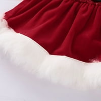 Božićna haljina sa šljokicama za djevojčice, svečana napuhana Haljina Bez rukava s volanima na rubu, ležerna haljina
